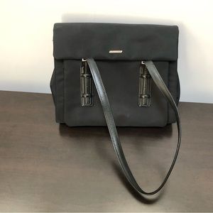 Leather trimmed tote